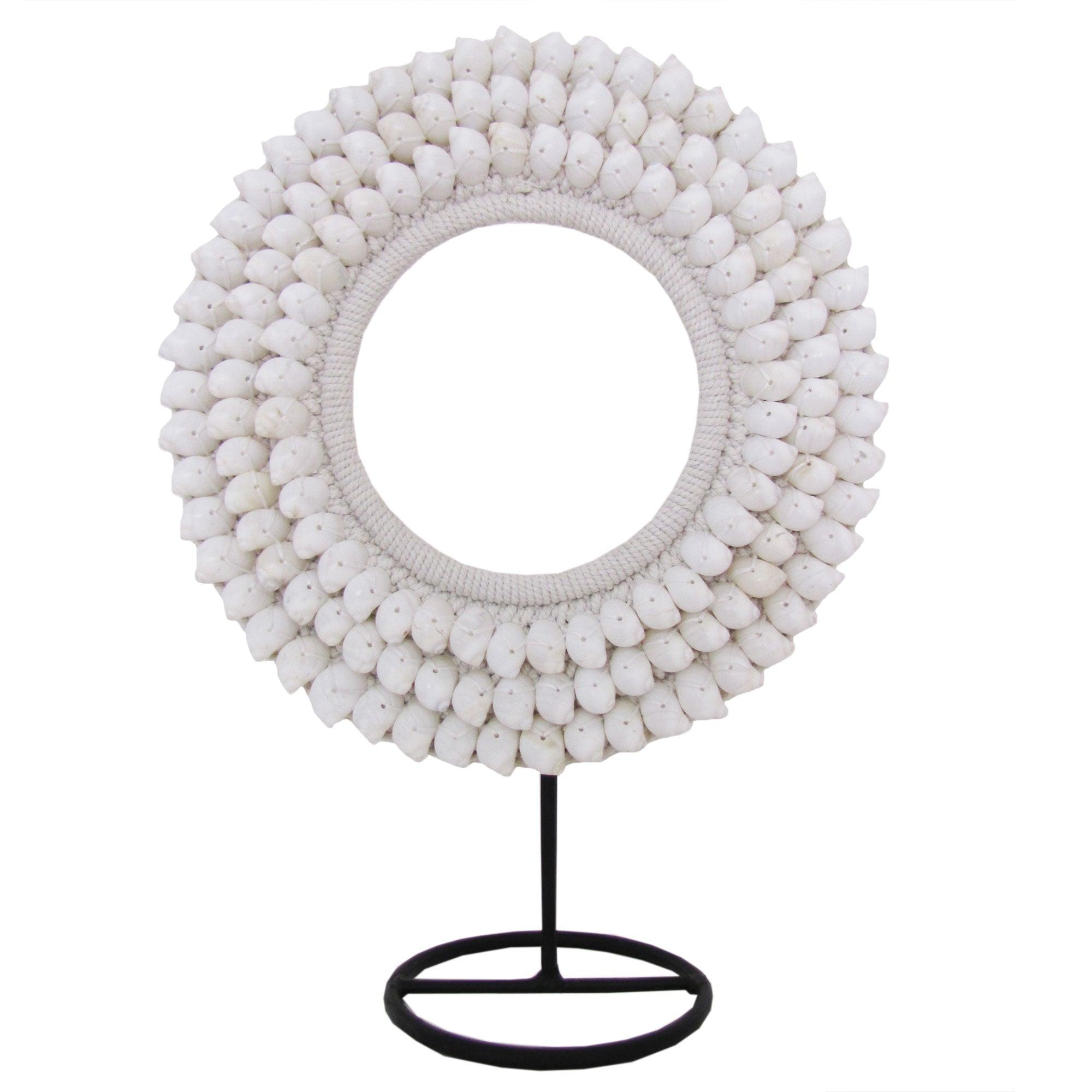 Tribal Shell Decor Stand-White Shells-Medium - PRHOMZ