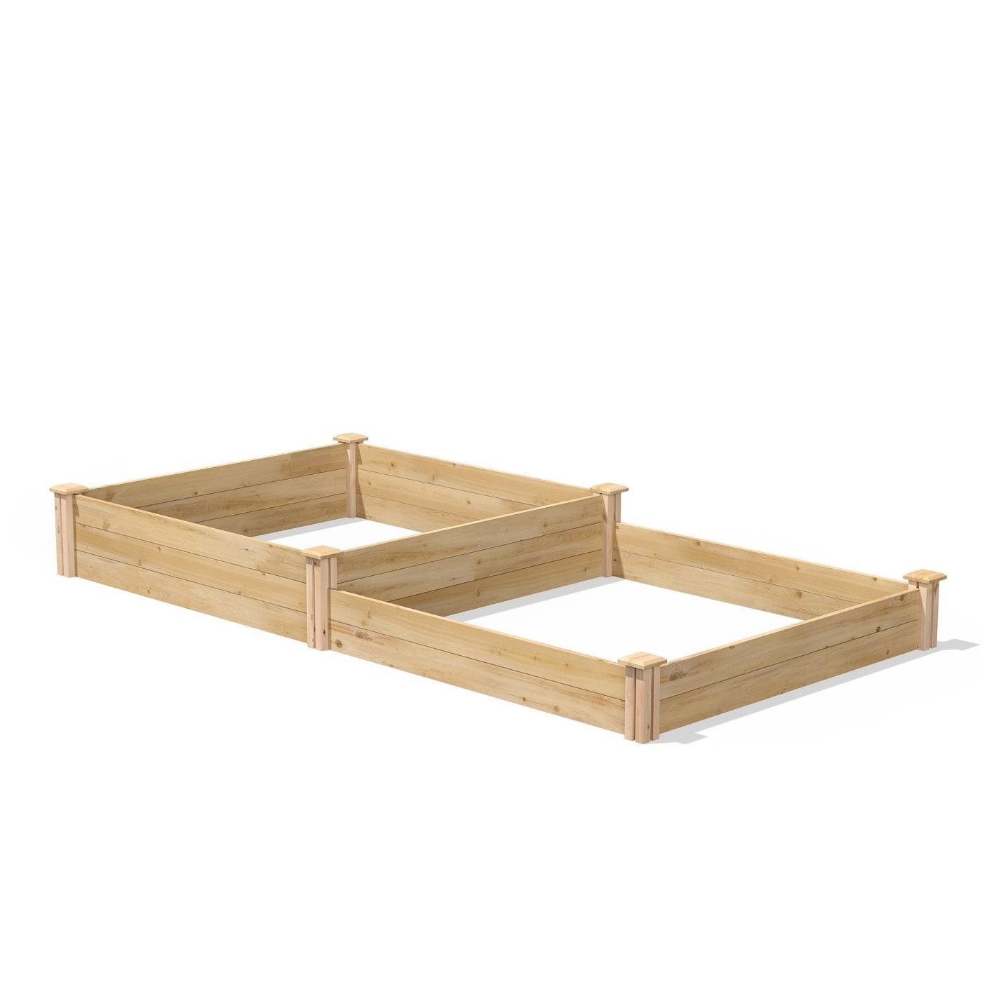 4 ft x 8 ft Cedar Wood 2 Tier Raised Garden Bed - Made in USA - PRHOMZ