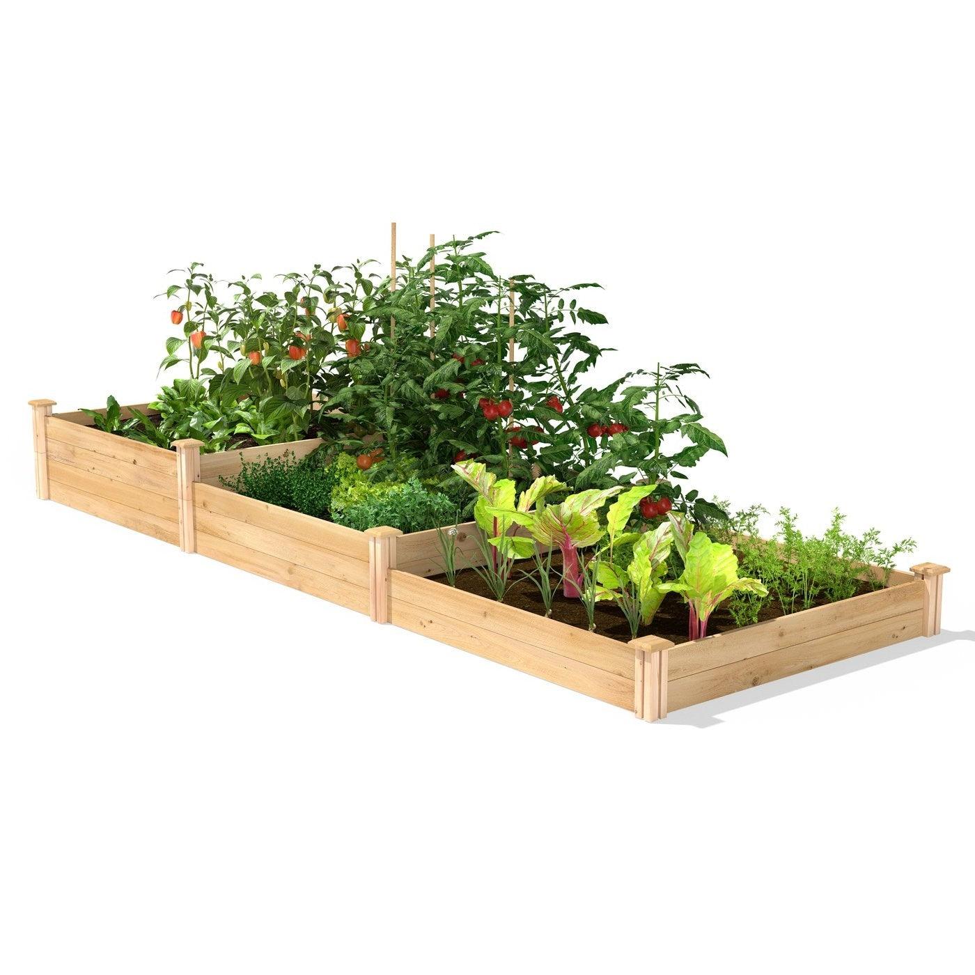 4 ft x 12 ft Cedar Wood 3 Tier Raised Garden Bed - Made in USA - PRHOMZ