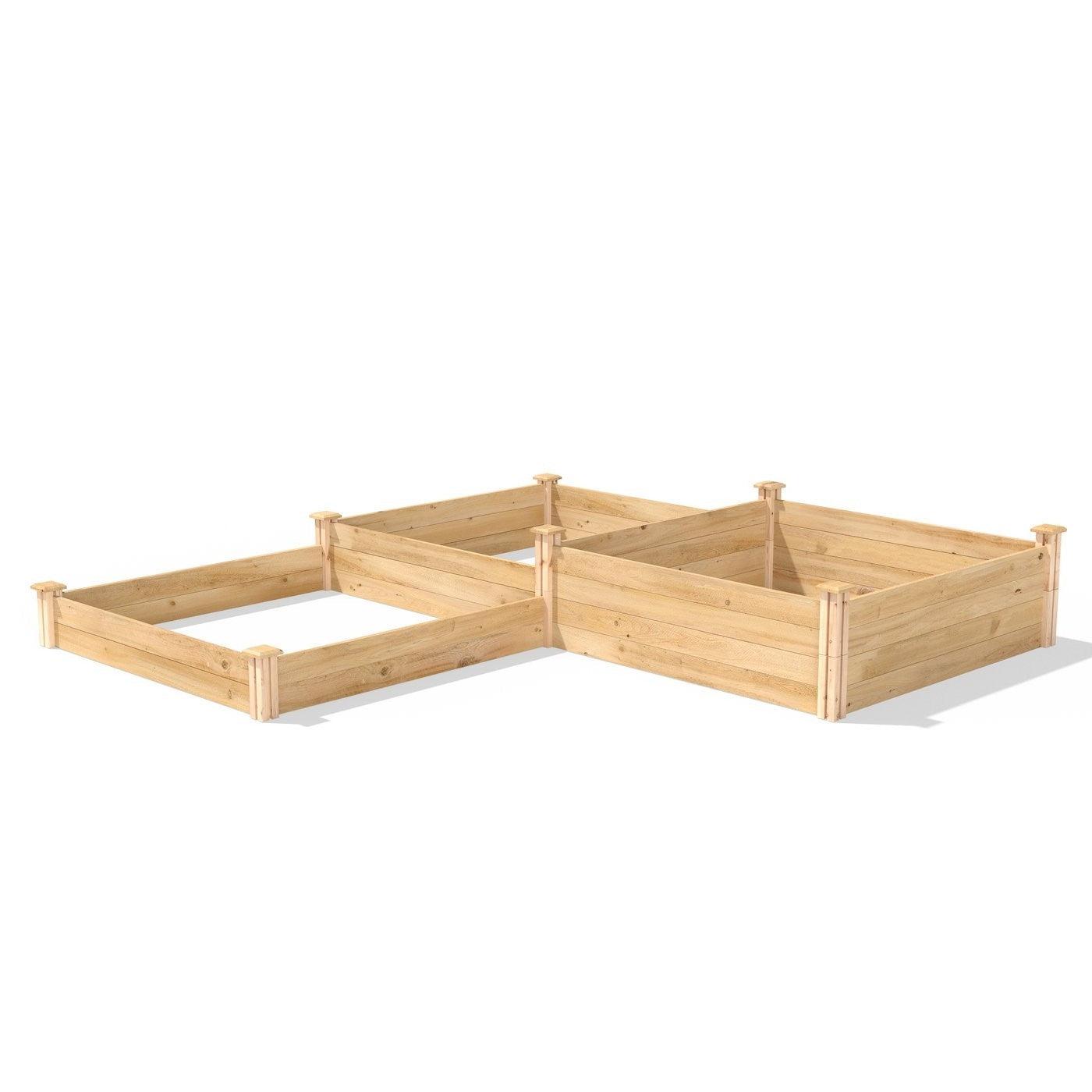 4 ft x 12 ft Cedar Wood 3 Tier Raised Garden Bed - Made in USA - PRHOMZ