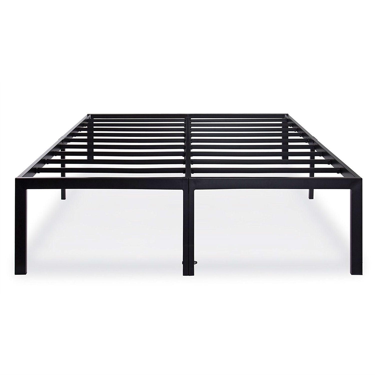 Queen size 18-inch High Rise Heavy Duty Metal Platform Bed Frame with Steel Slats - PRHOMZ