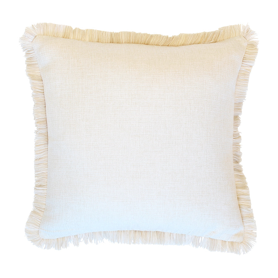 Cushion Cover-Coastal Fringe-Solid Natural-60cm x 60cm-0