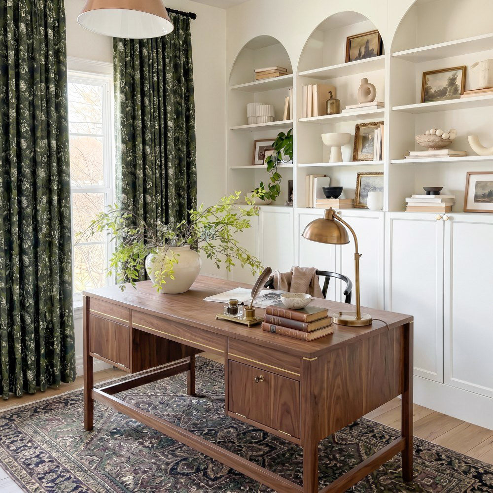 Esmeralda Moody Botanical Jacquard Curtains