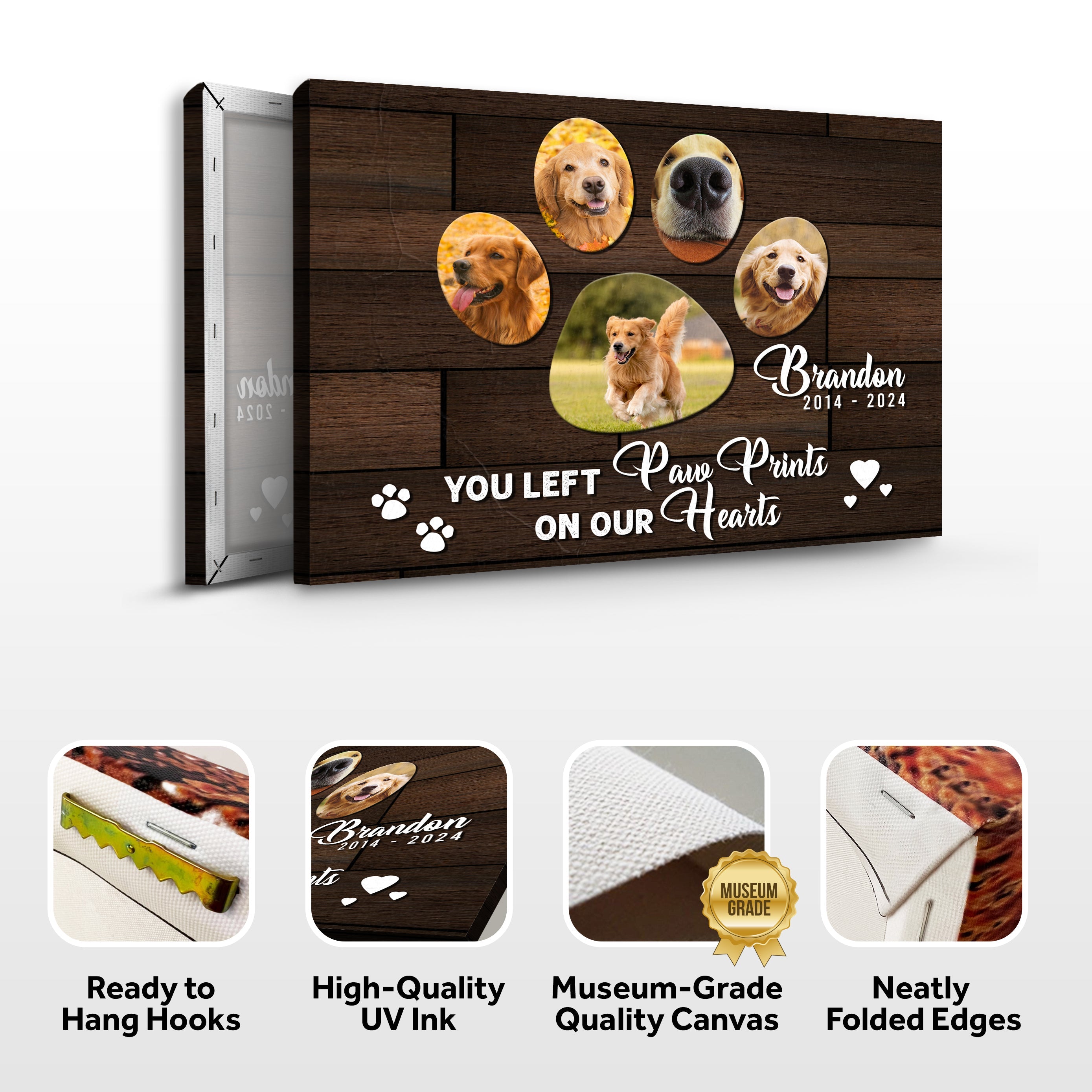 Pet Memorial Sign You Left Paw Prints On Our Hearts