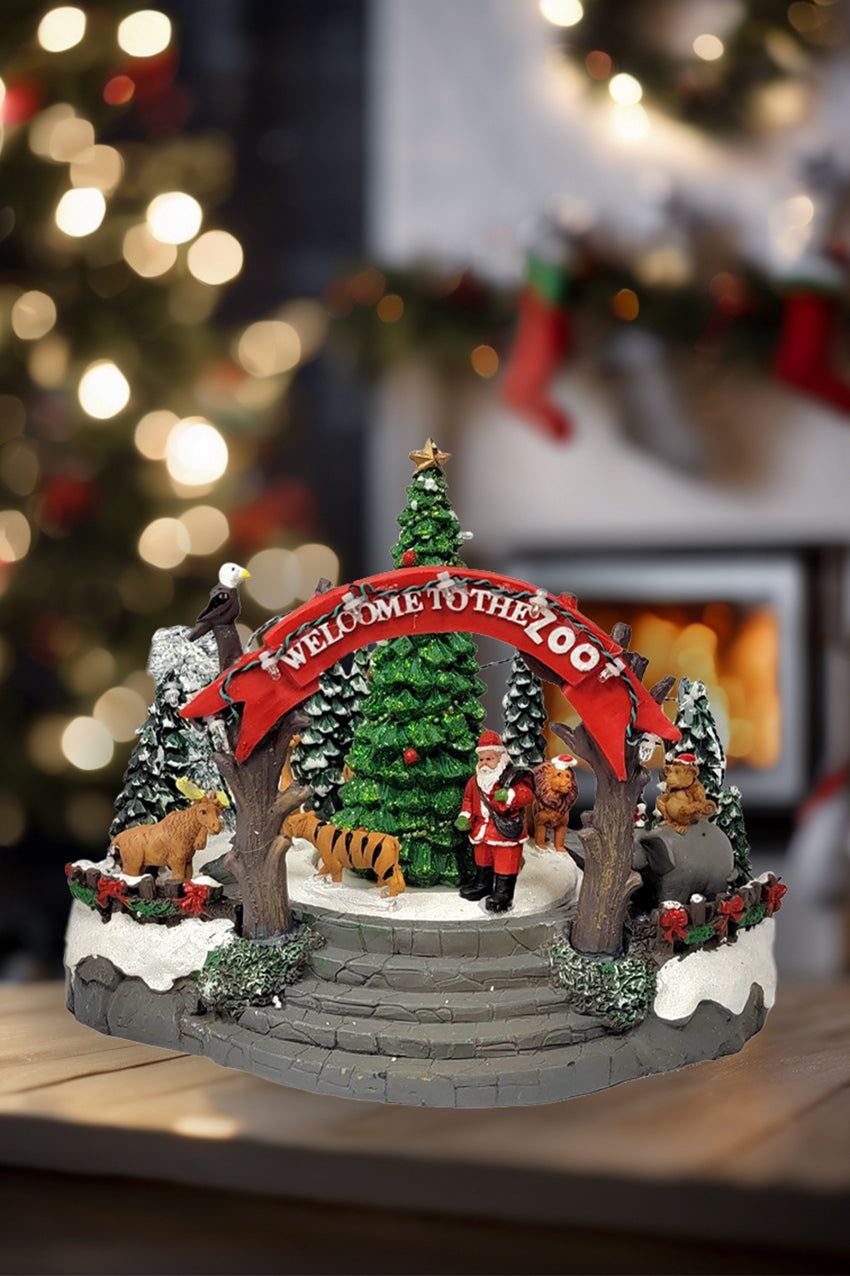 Christmas Zoo Entrance - Christmas Village Collection by Wizardi F07-N6-4-0