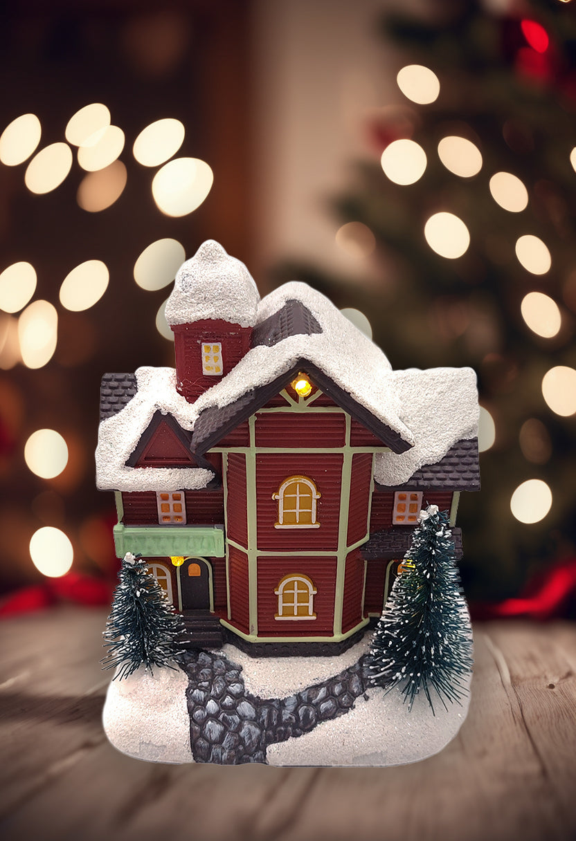 Christmas Village House with LED Lights F07M4-38-W221A-0