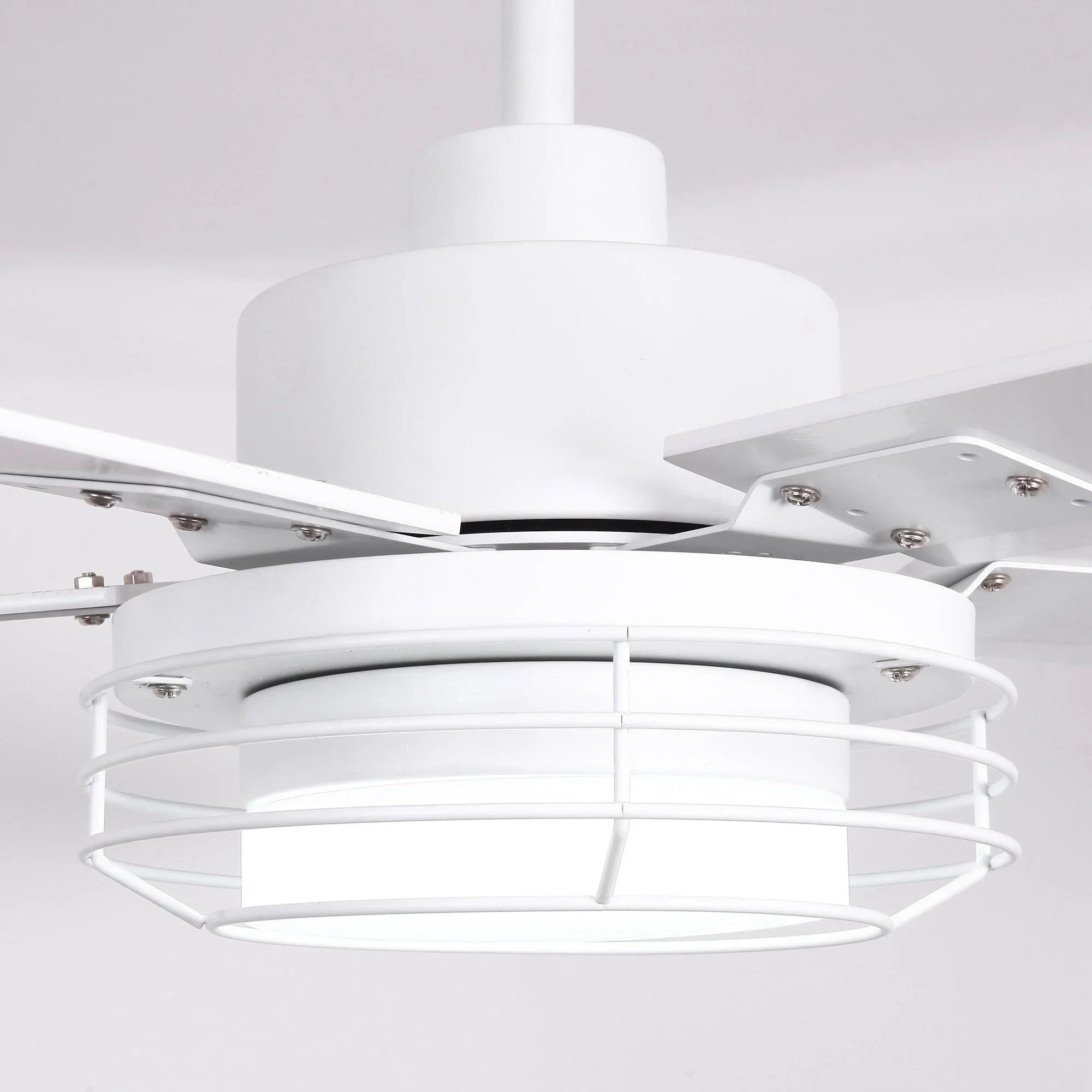 52 Inch Bernice DC Motor Industrial Downrod Ceiling Fan with LED Light and Remote Control