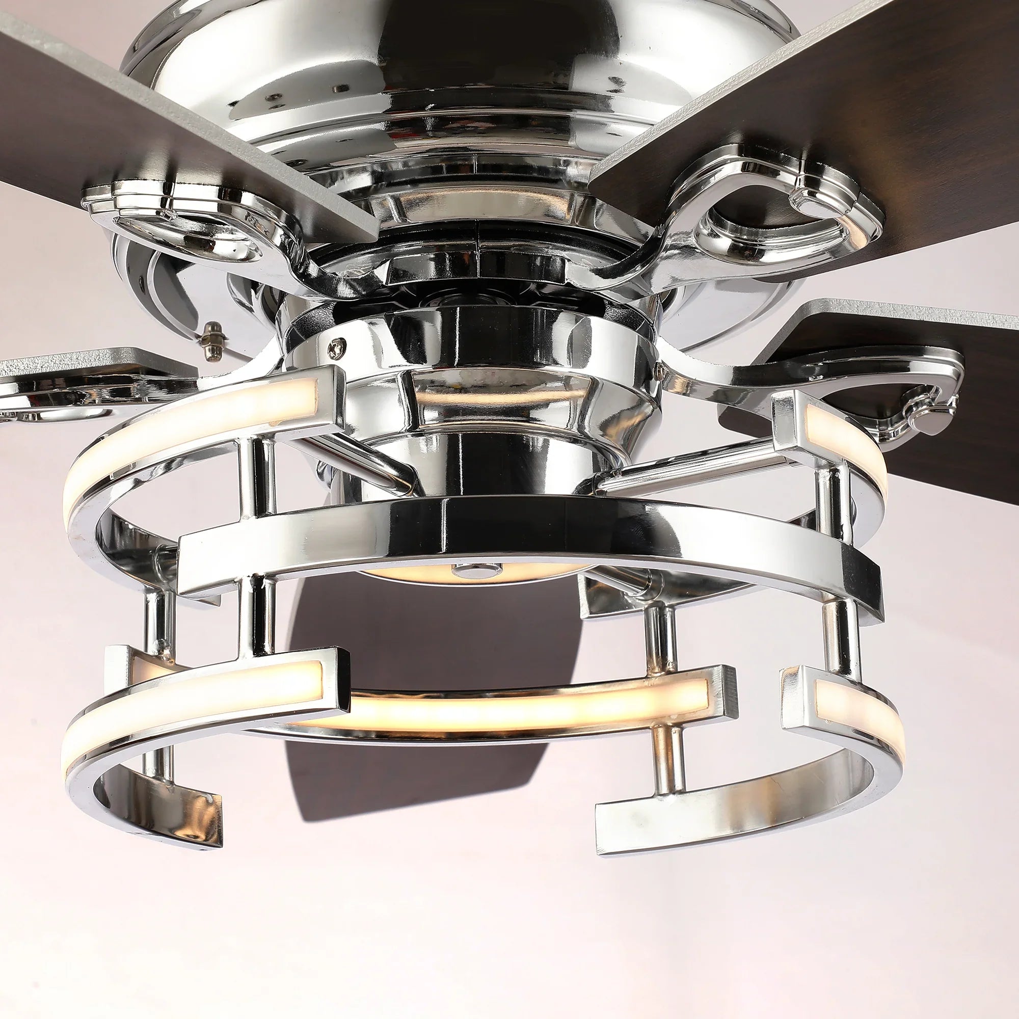 52 Inch Rita Double-sided Blades Downrod Mount LED Ceiling Fan with Remote Control