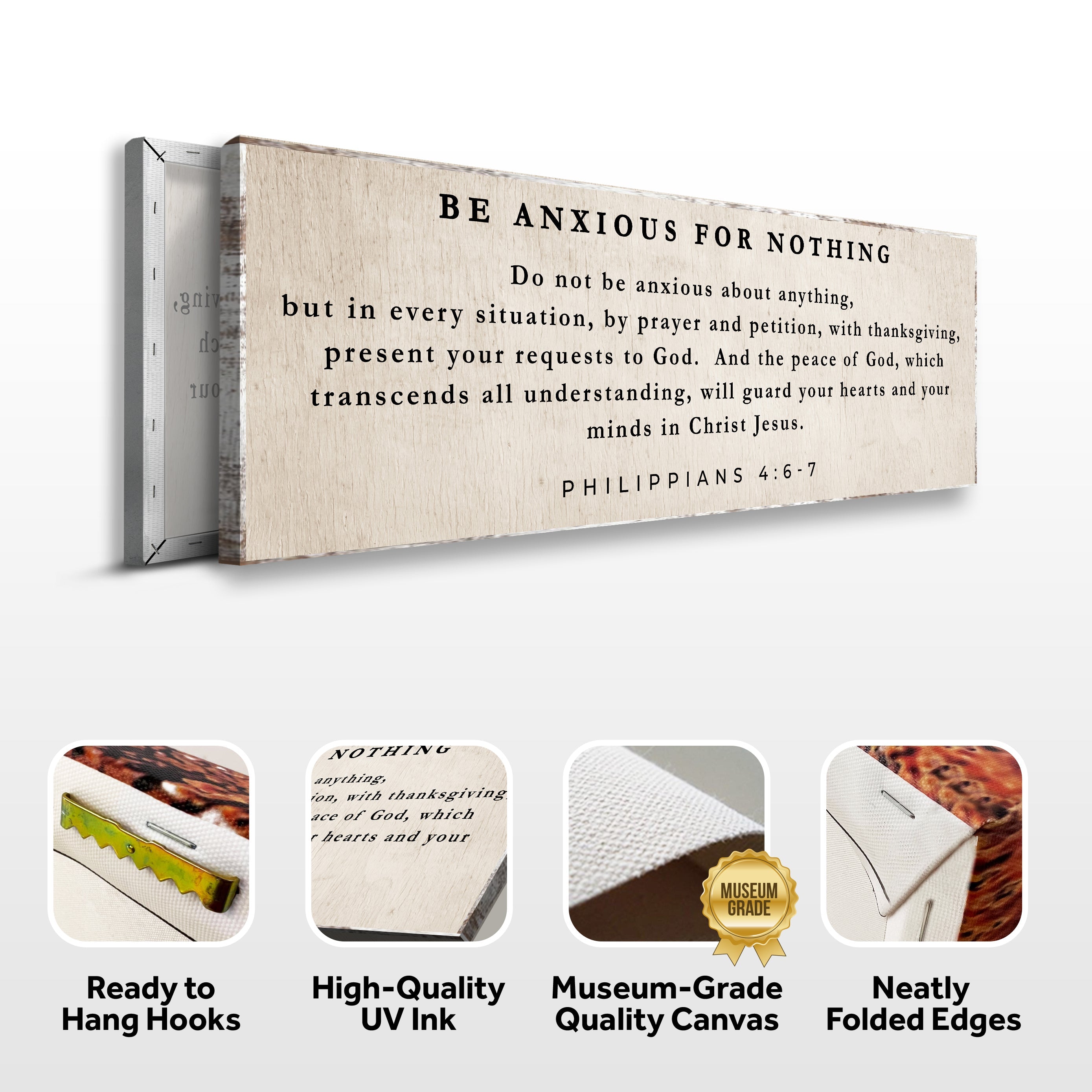 Philippians 4:6-7 - Be Anxious For Nothing Sign