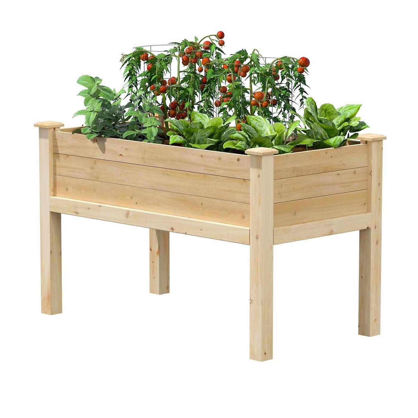 Farmhouse 24-in x 48-in x 31-in Cedar Elevated Victory Garden Bed - Made in USA - PRHOMZ