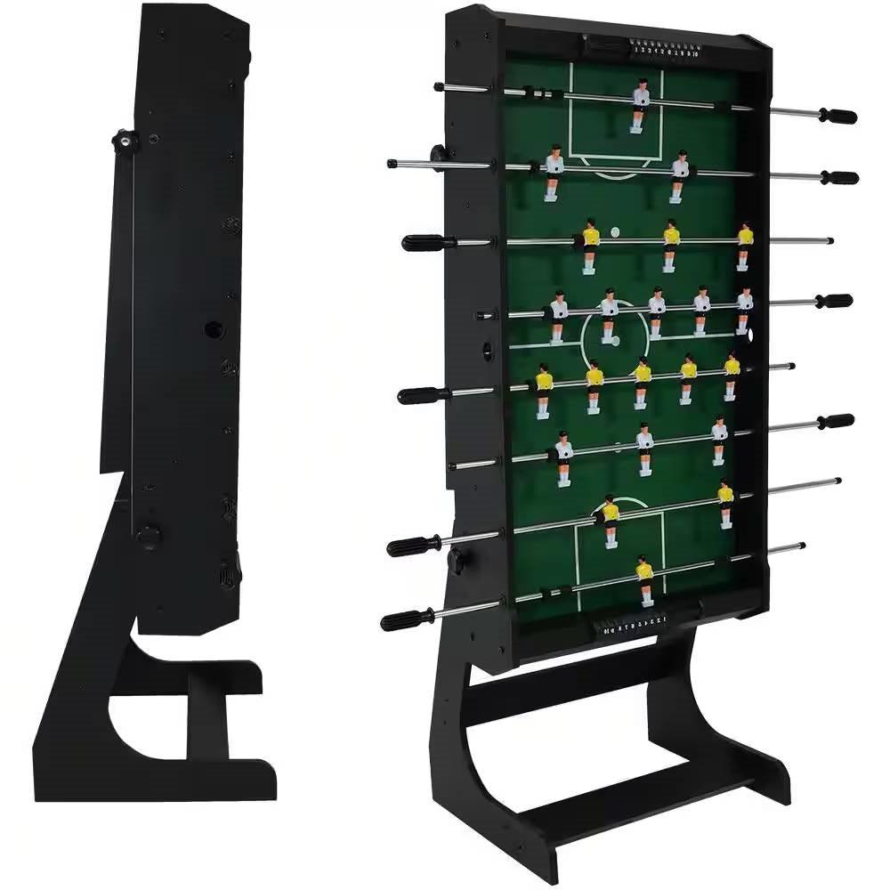 Black Foldable Space Saving 48-in. Foosball Table w/ Score Counters and 2 Balls - PRHOMZ