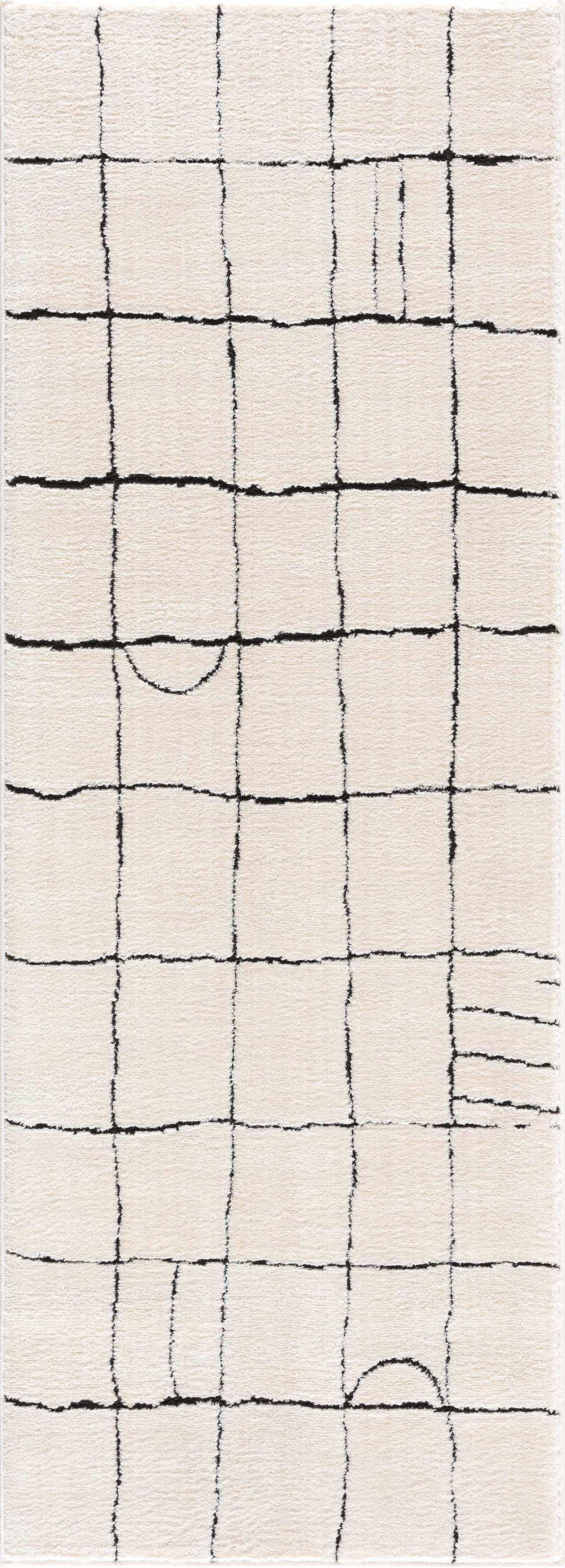 Keanu Off-White Grid Shag Rug - Limited Edition - PRHOMZ
