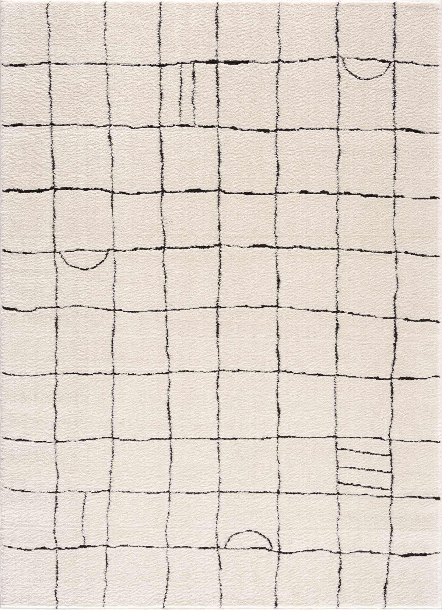 Keanu Off-White Grid Shag Rug - Limited Edition - PRHOMZ