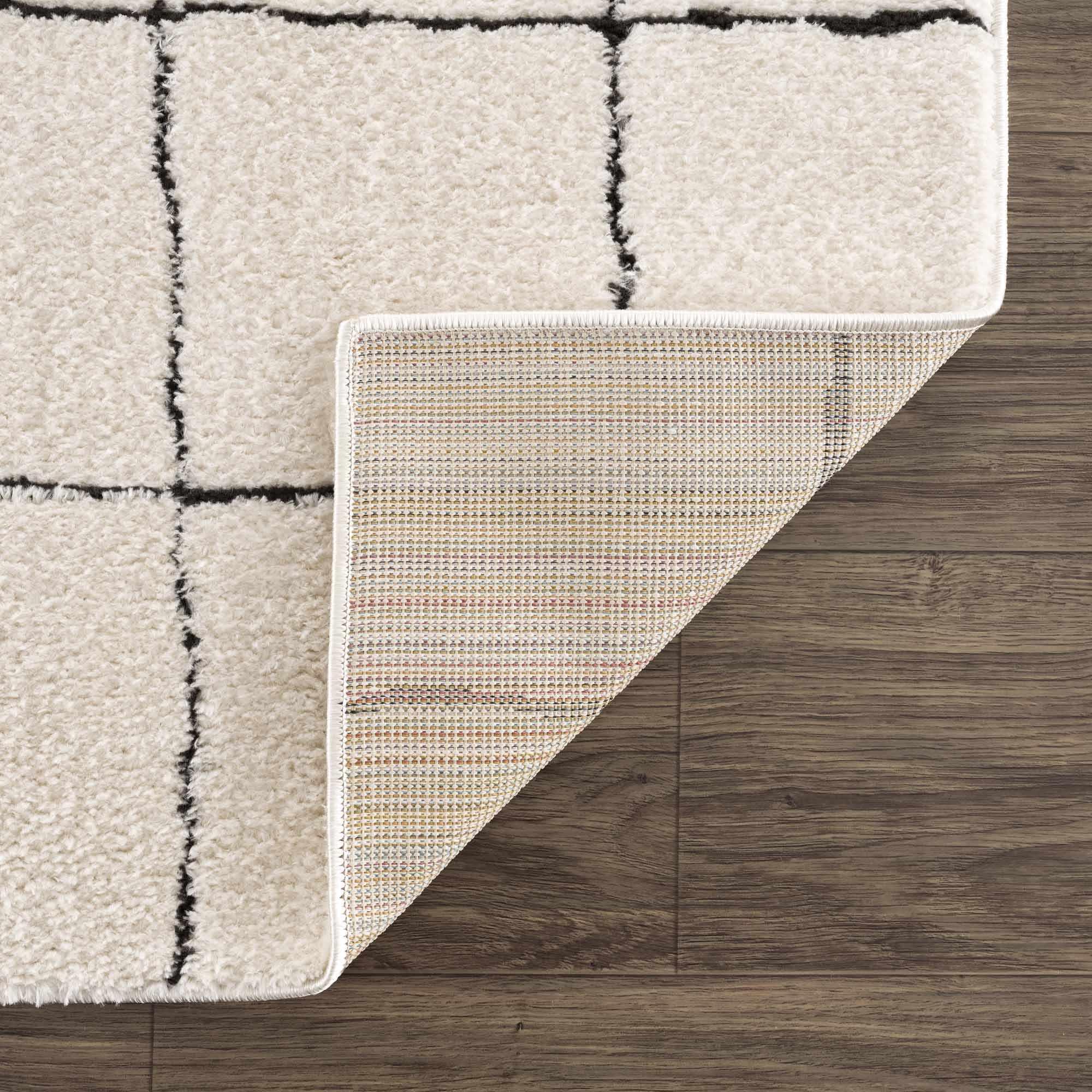 Keanu Off-White Grid Shag Rug - Limited Edition - PRHOMZ