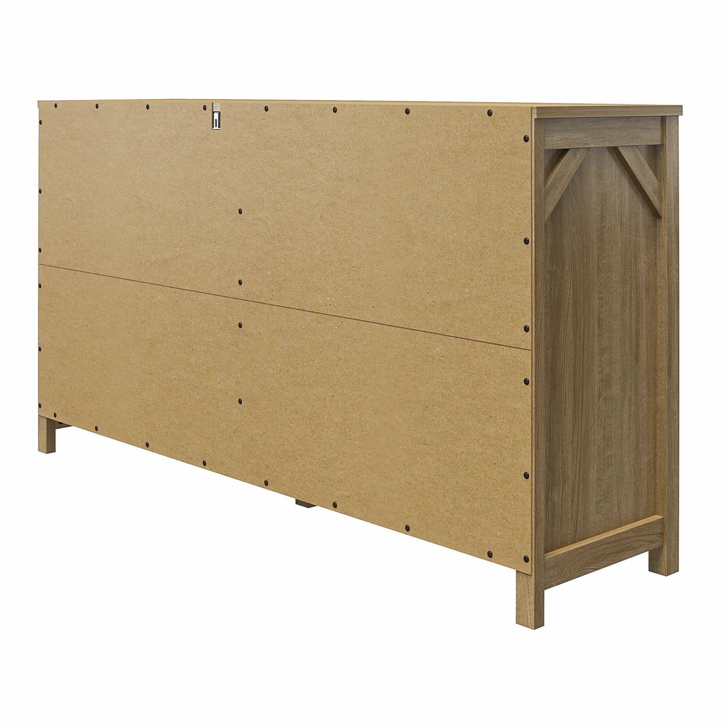 Rustic Farmhouse 6-Drawer Dresser in Natural Wood Finish-2