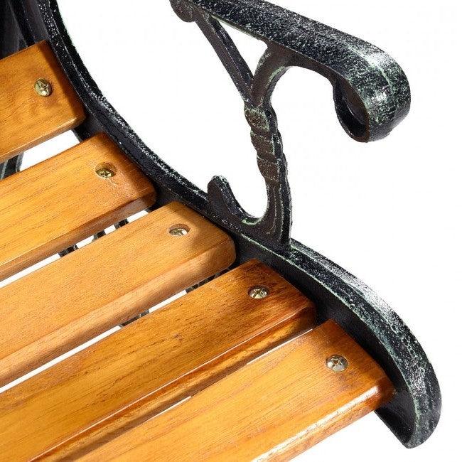 Flowers Outdoor Patio Park Cast Iron Garden Porch Chair Bench - PRHOMZ