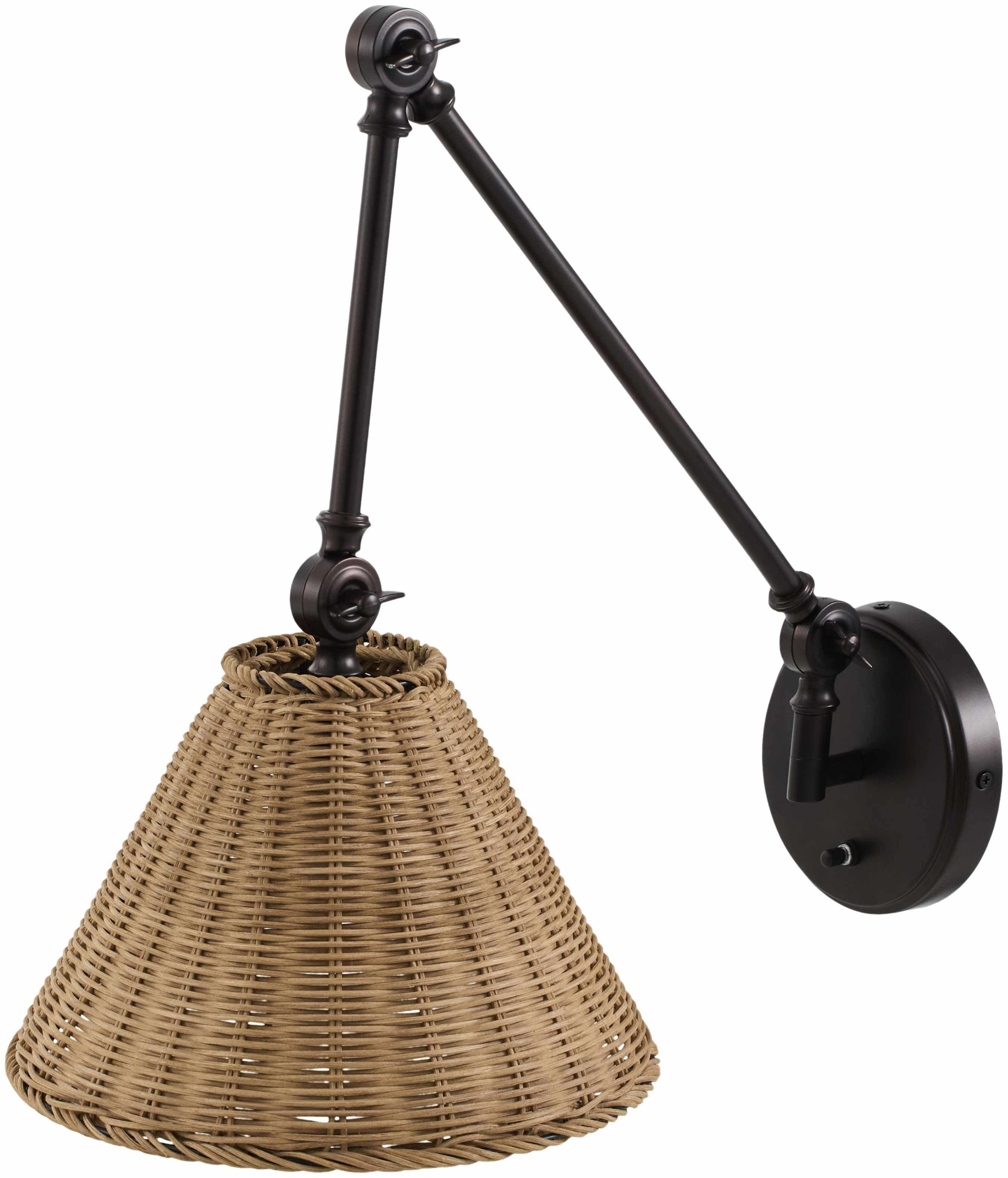 Filighera Black Iron Rattan Wall Sconce - PRHOMZ