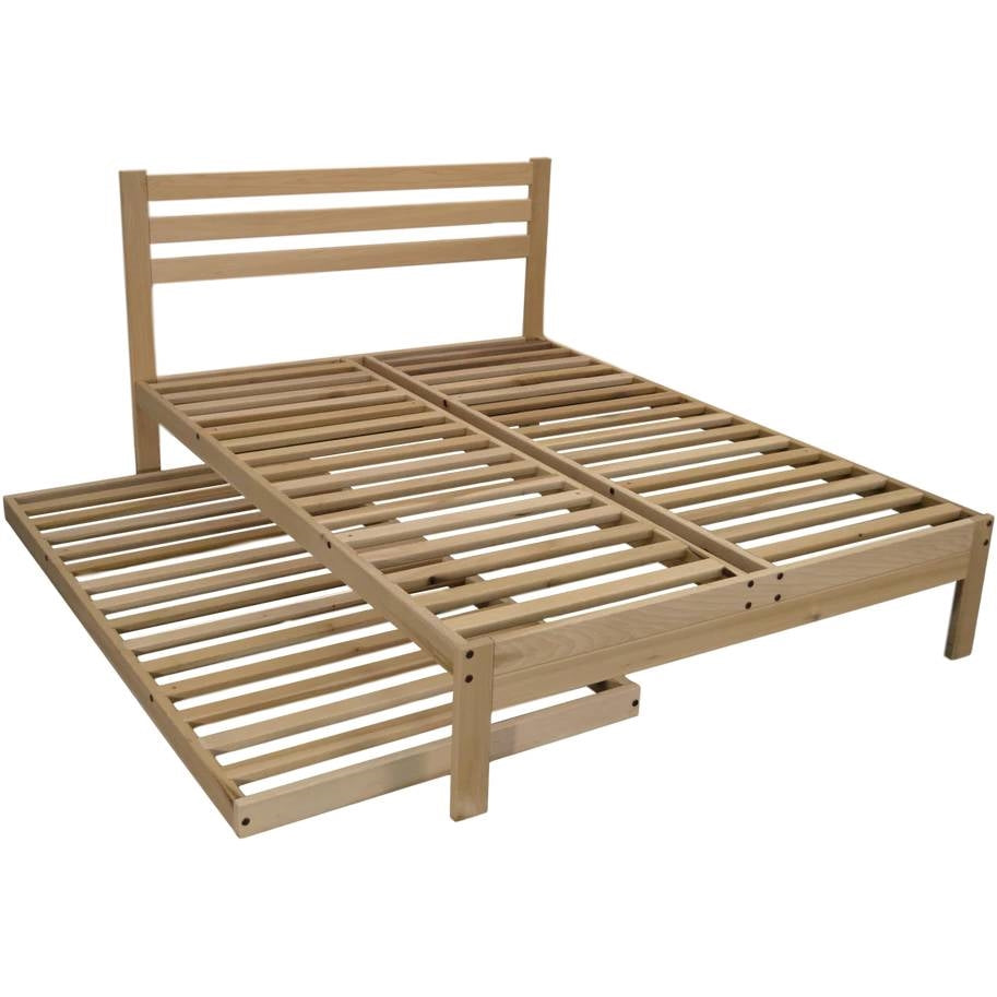 Full size Solid Wood Platform Bed Frame with Slatted Headboard - Made in USA-4