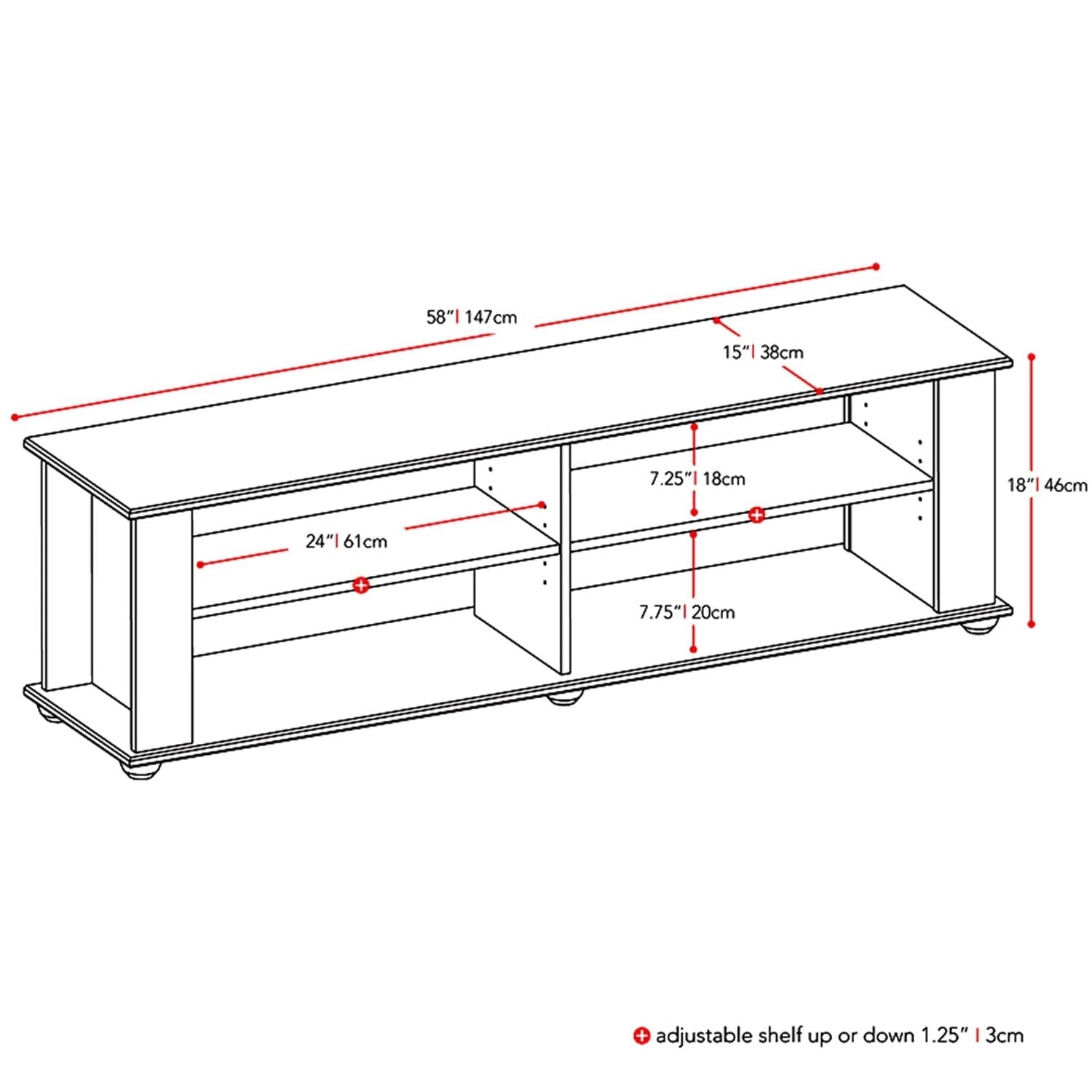 Modern Black TV Stand - Fits up to 68-inch TV-2