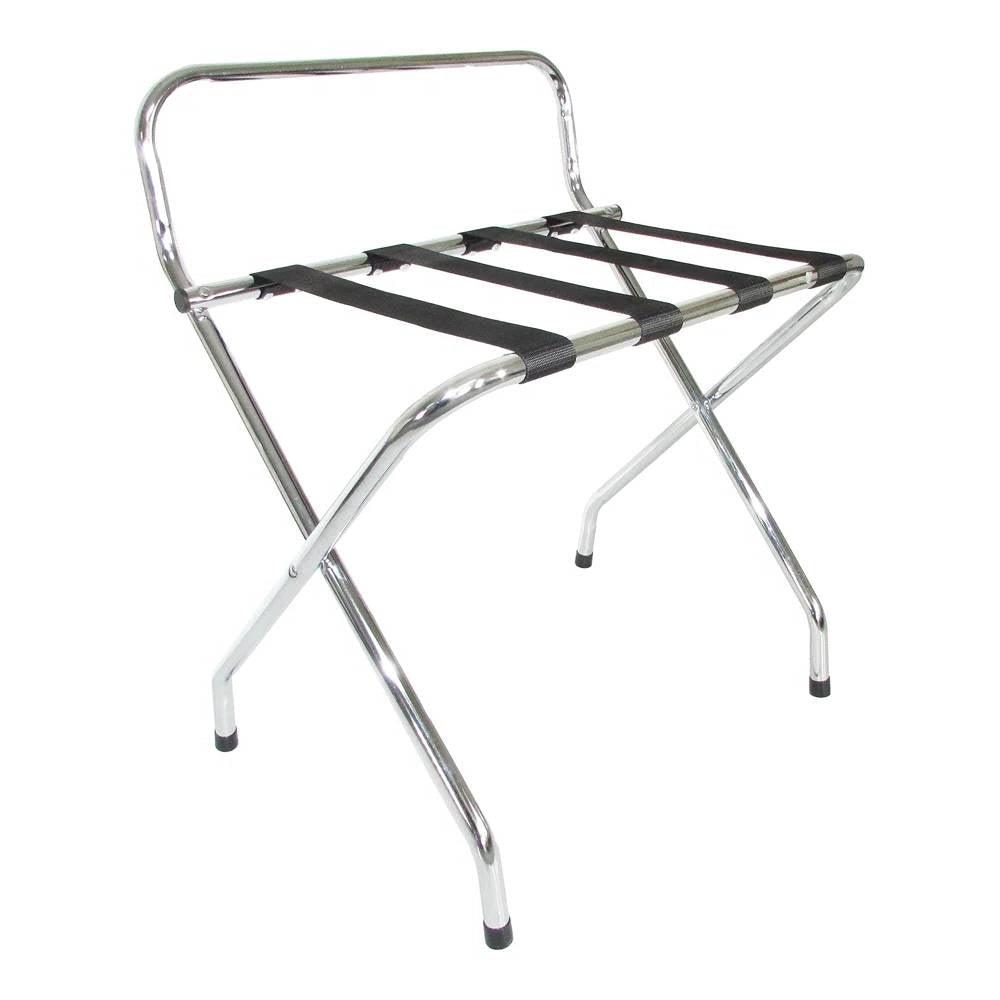 High Back Metal Folding Luggage Rack - PRHOMZ