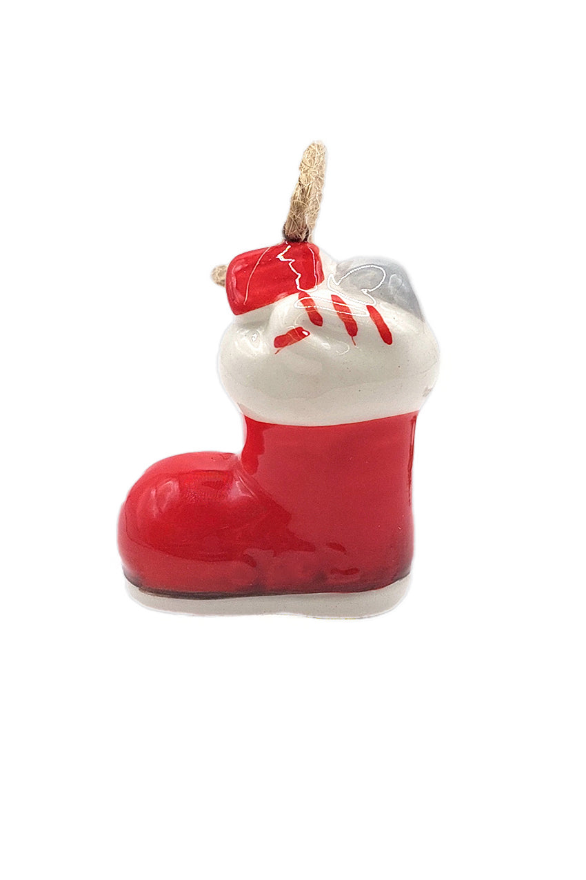 Christmas Ceramic Ornament - Christmas Boot by Wizardi F07N7-21-1