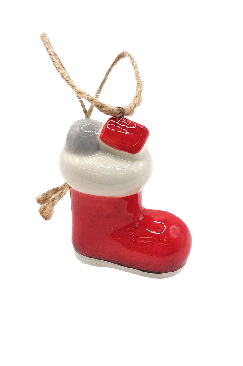 Christmas Ceramic Ornament - Christmas Boot by Wizardi F07N7-21-2