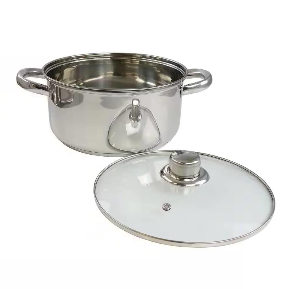 5-Piece Stainless Steel Cookware Set with 4-Qt. Dutch Oven Saucepan and Spatula-1