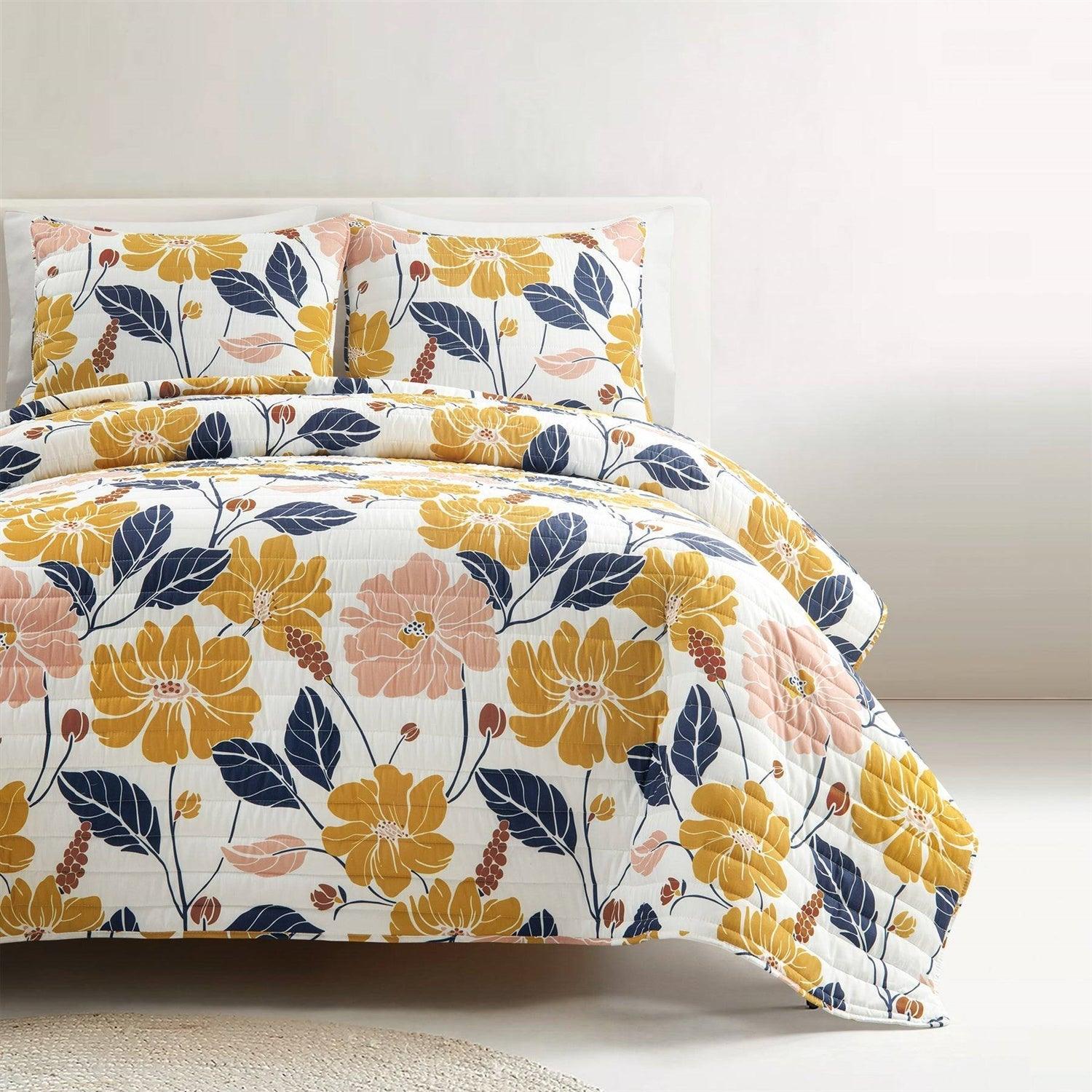 Full/Queen Aloha Hawaiian Floral Lightweight Quilt Set - PRHOMZ