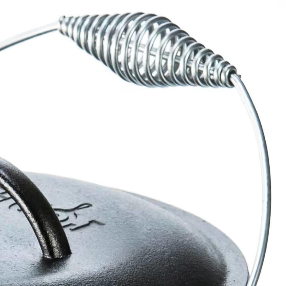 5-Quart Seasoned Cast Iron Dutch Oven with Lid and Spiral Wire Handle - PRHOMZ