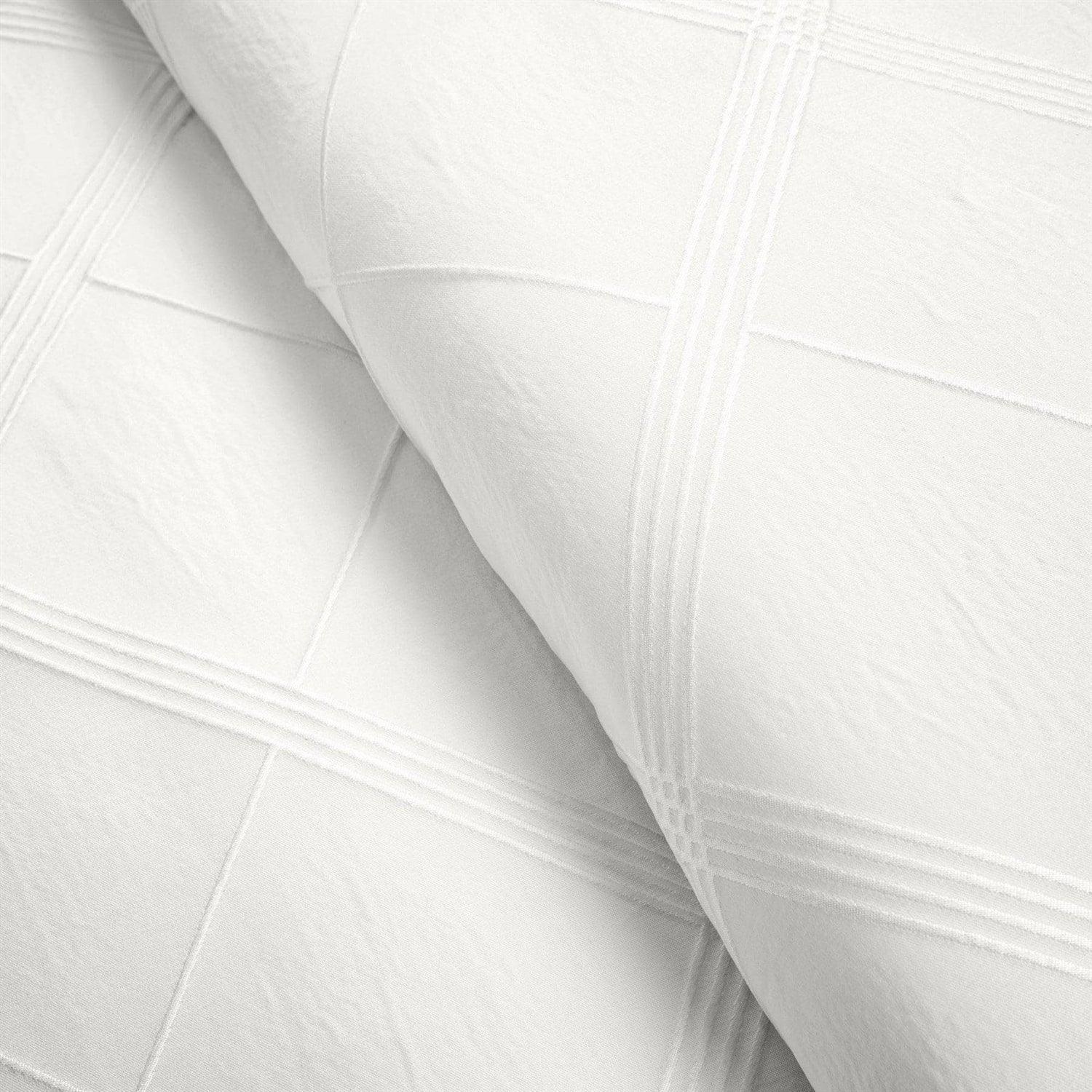 Full/Queen White Diamond Jacquard 3 PCS Comforter Set - PRHOMZ