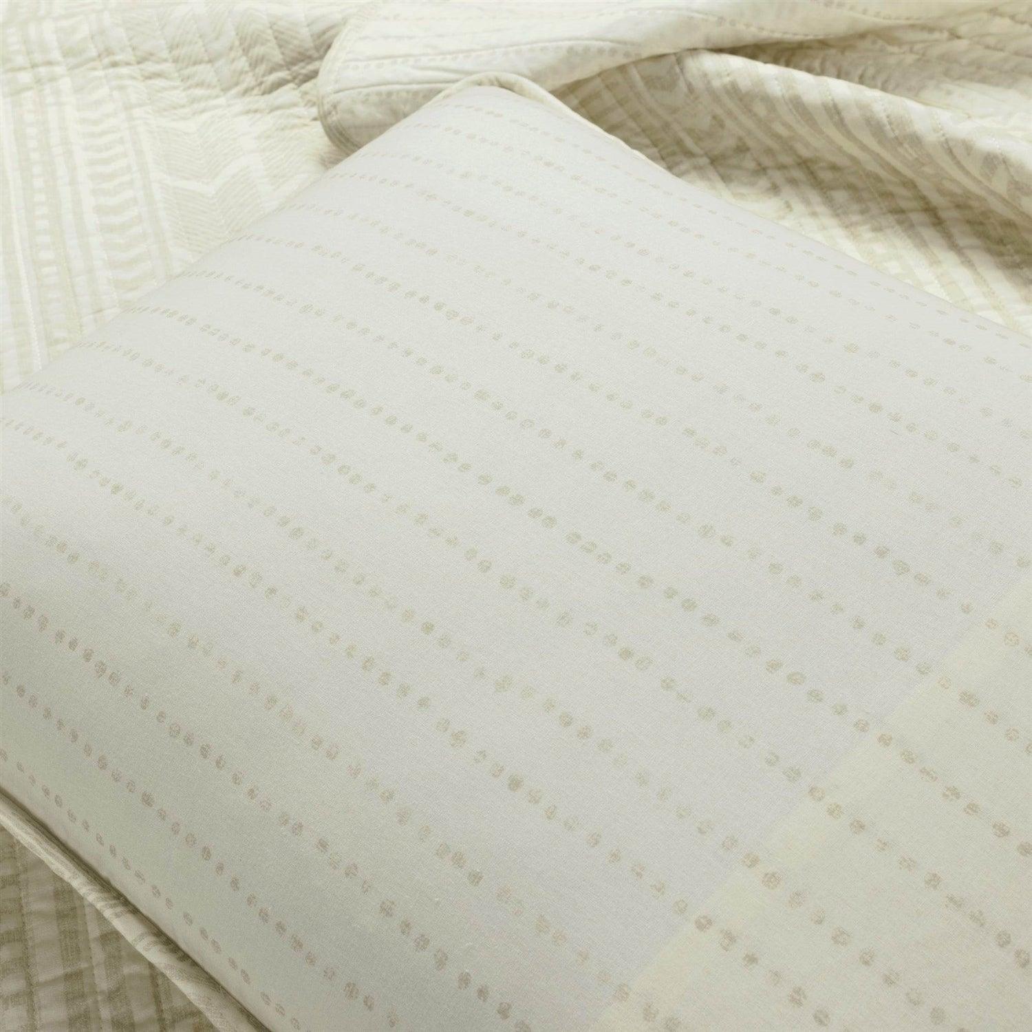 Full/Queen Scandinavian Chevron Ivory Beige Reversible Cotton Quilt Set - PRHOMZ