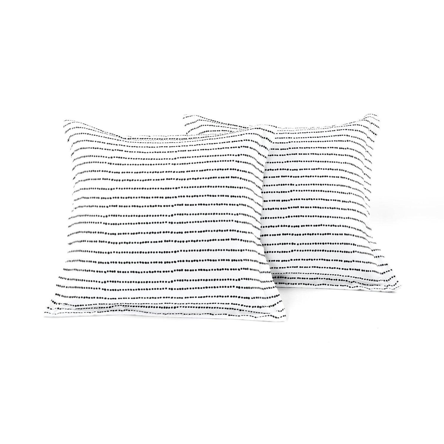 Full/Queen Scandinavian Chevron 5 Piece Black White Lightweight Comforter Set - PRHOMZ