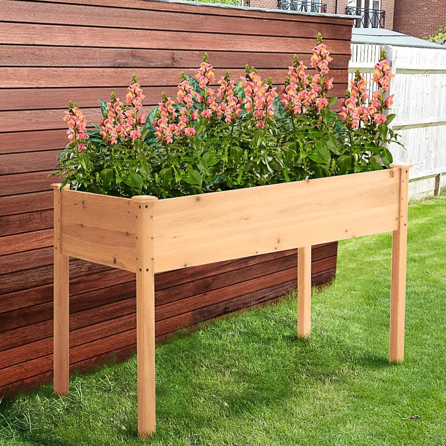 Outdoor Wood Raised Garden Bed Planter Box 46 x 22 x 30-inch High-1