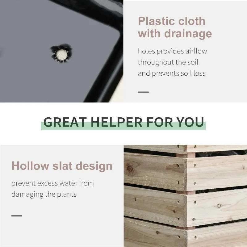 Farmhouse 4 Piece Wooden Elevated Raised Garden Bed Planter Box - PRHOMZ