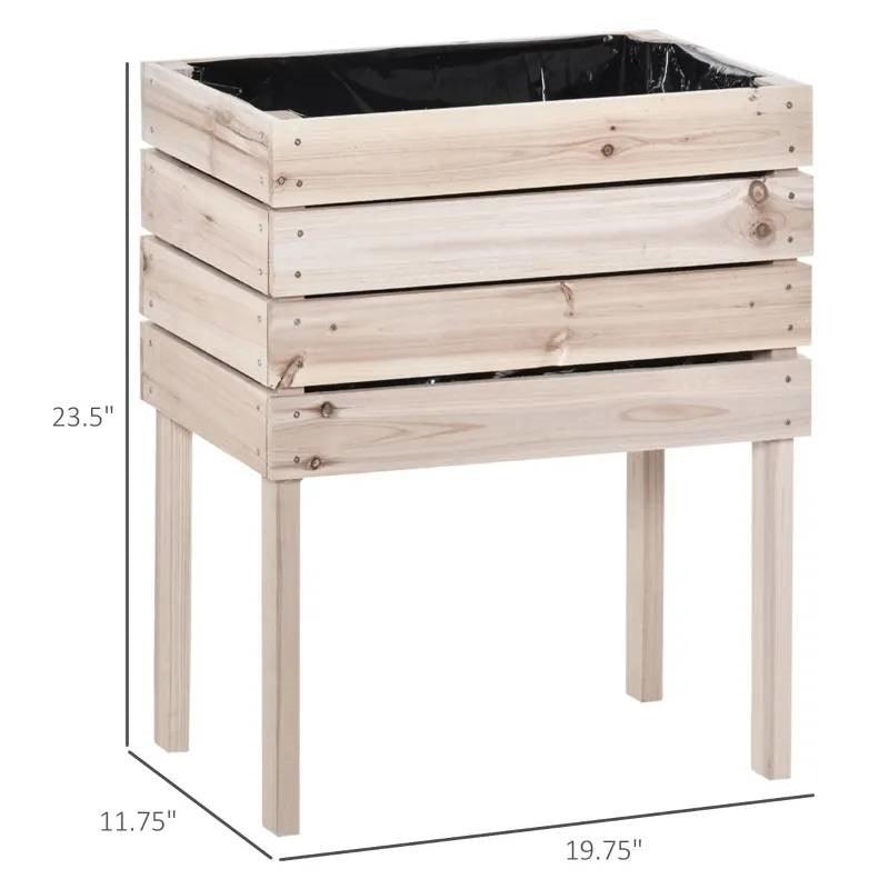 Farmhouse 4 Piece Wooden Elevated Raised Garden Bed Planter Box - PRHOMZ