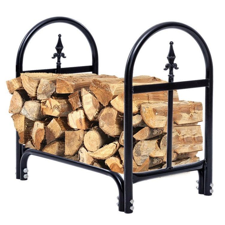 2 Ft. Small Indoor/Outdoor Heavy Duty Steel Firewood Storage Holder - PRHOMZ
