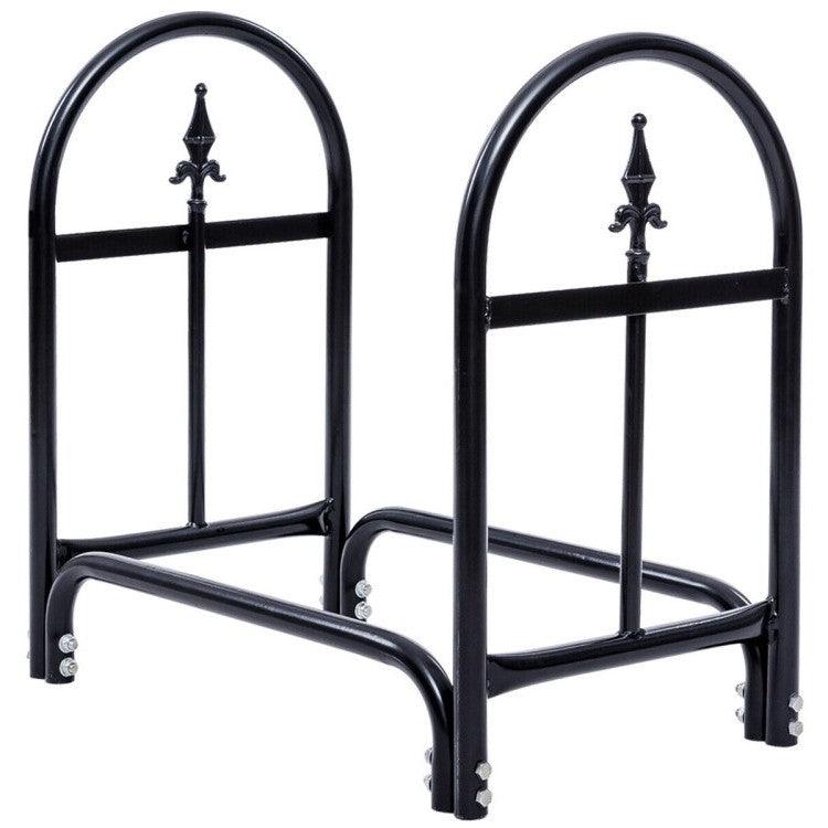 2 Ft. Small Indoor/Outdoor Heavy Duty Steel Firewood Storage Holder - PRHOMZ