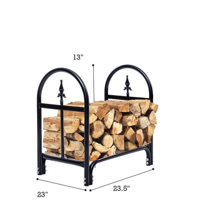 2 Ft. Small Indoor/Outdoor Heavy Duty Steel Firewood Storage Holder - PRHOMZ