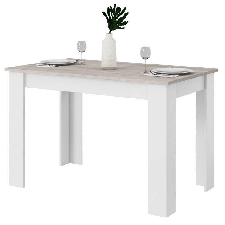 47-inch Kitchen Dining Table or Computer Desk in White Light Grey Wood Finish - PRHOMZ