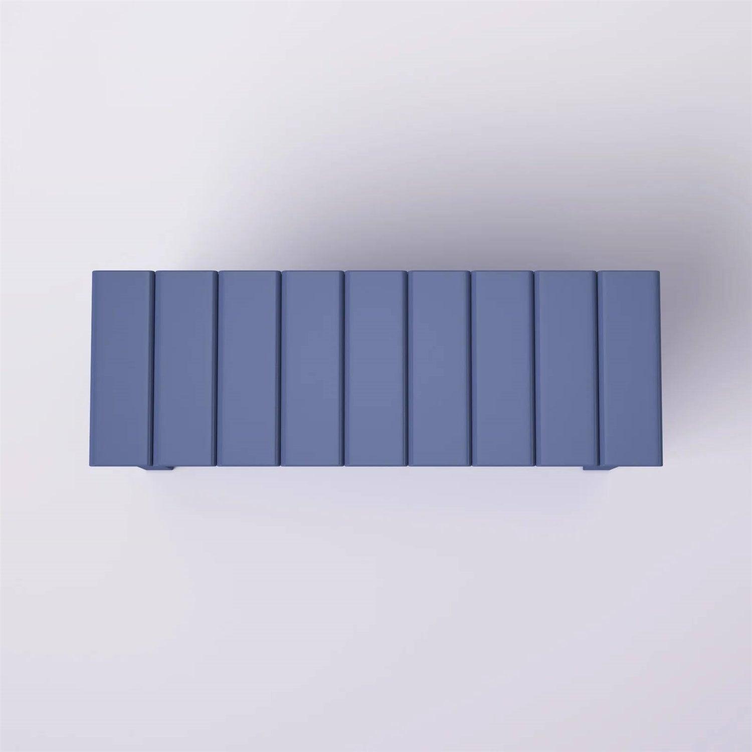 Blue Wood 2-Shelf Shoe Rack Storage Bench - 150 lbs. Weight Capacity - PRHOMZ