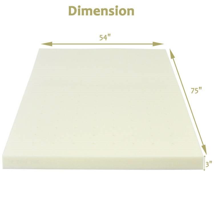 Full size 3-inch Thick Soft Comfort Foam Mattress Topper - PRHOMZ