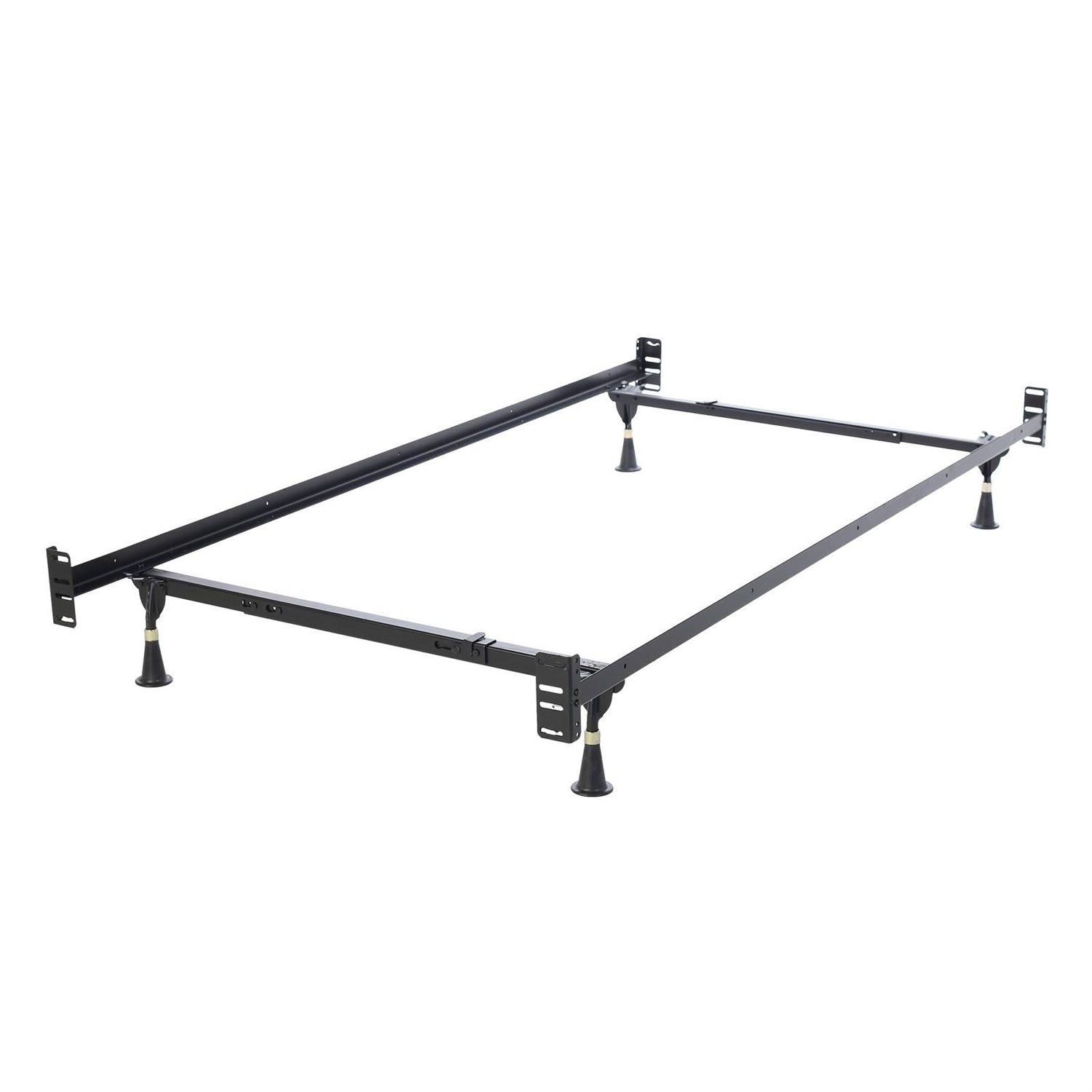 Twin/Full Adjustable Metal Bed Frame with Headboard Footboard Brackets-0