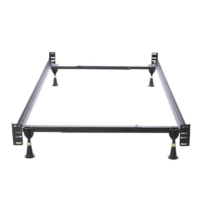 Twin/Full Adjustable Metal Bed Frame with Headboard Footboard Brackets-1