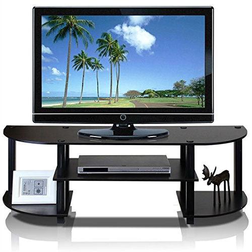Espresso & Black TV Stand Entertainment Center - Fits up to 42-inch TV - PRHOMZ