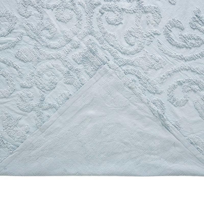 Full Size 100-Percent Cotton Chenille 3-Piece Coverlet Bedspread Set in Blue - PRHOMZ