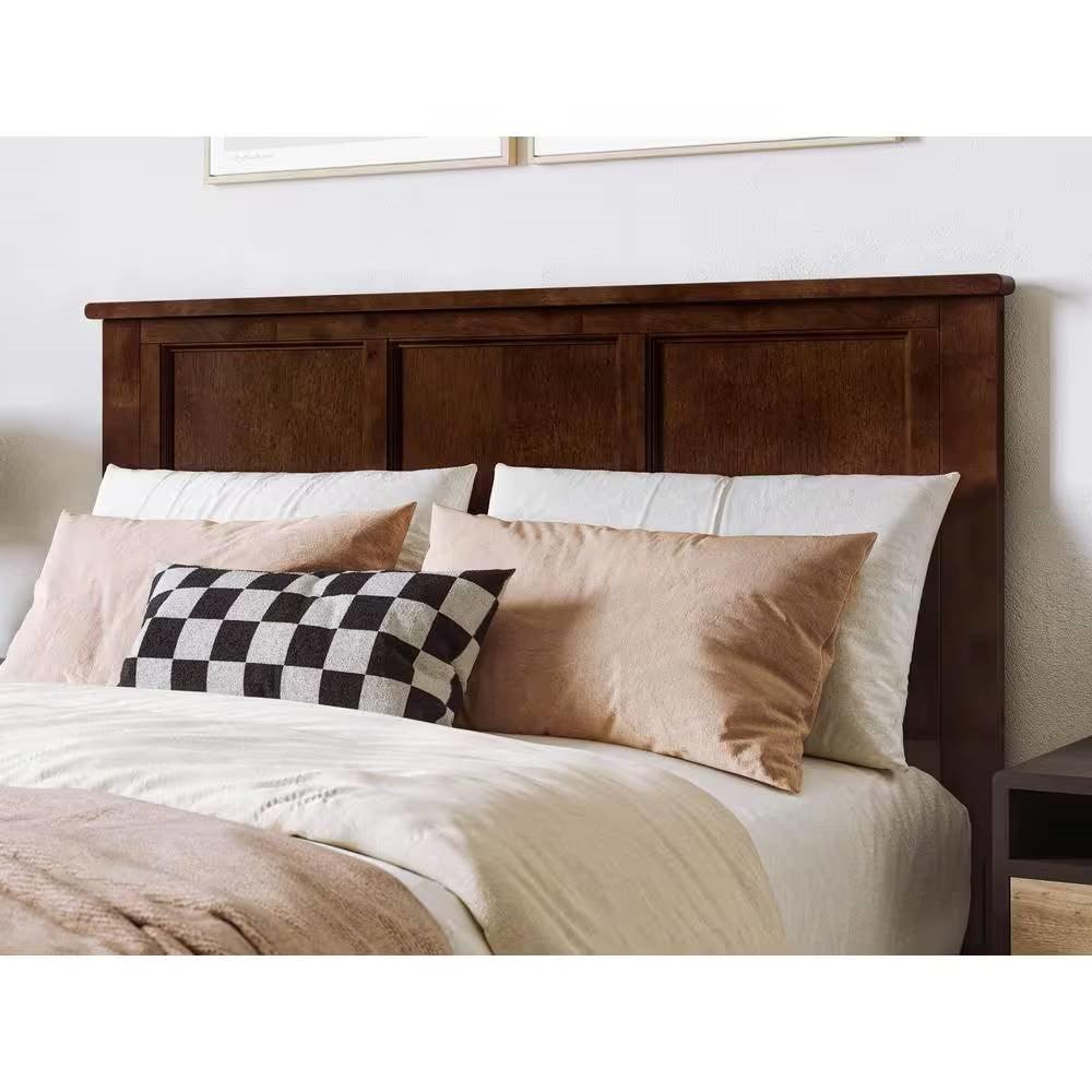Full size Traditional Style Headboard in Walnut Wood Finish - PRHOMZ