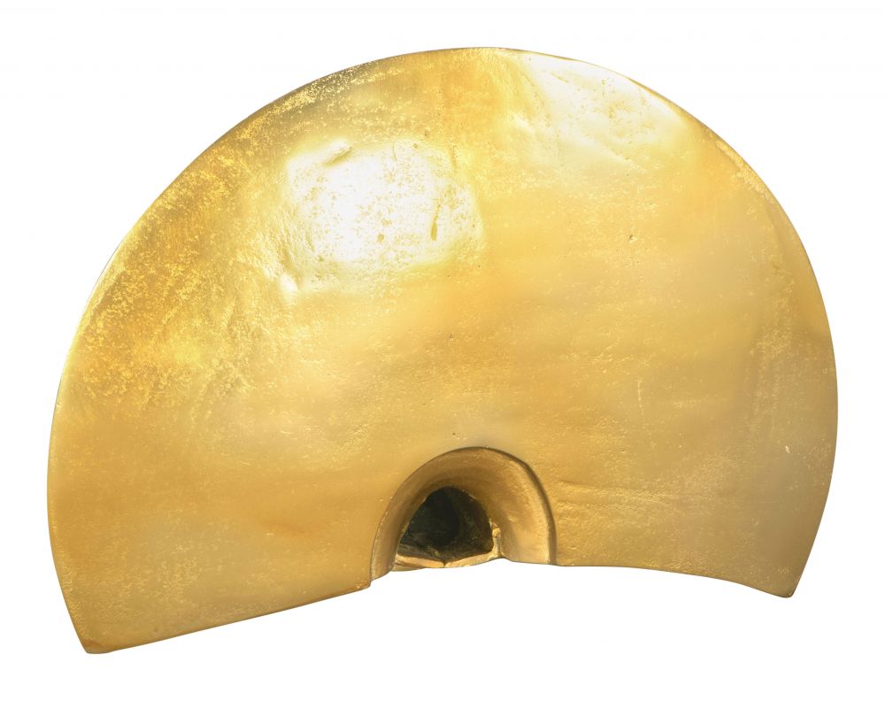 Fan Table Art Golden Aluminum Sculpture