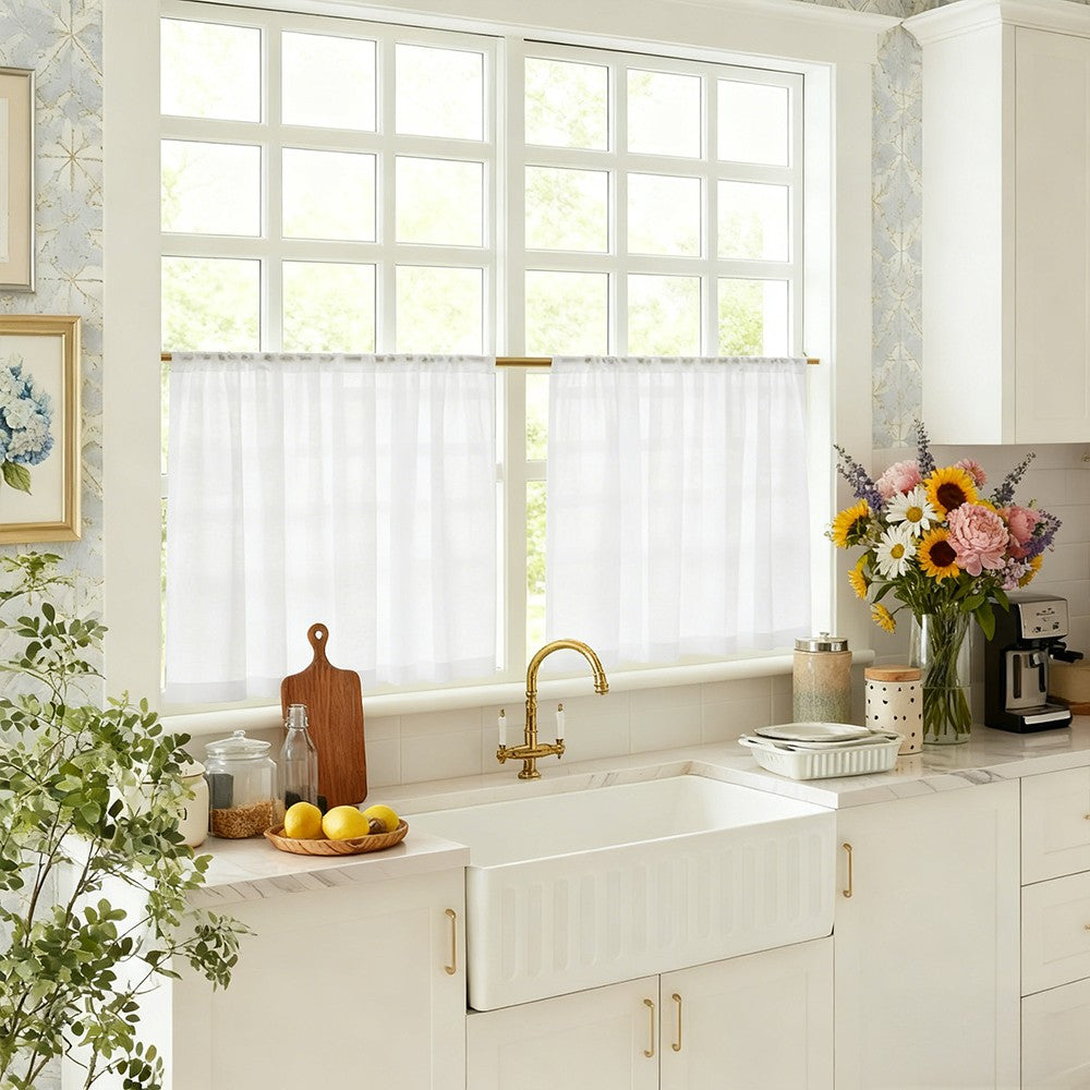 Fancy Light Sheer Cafe Curtains