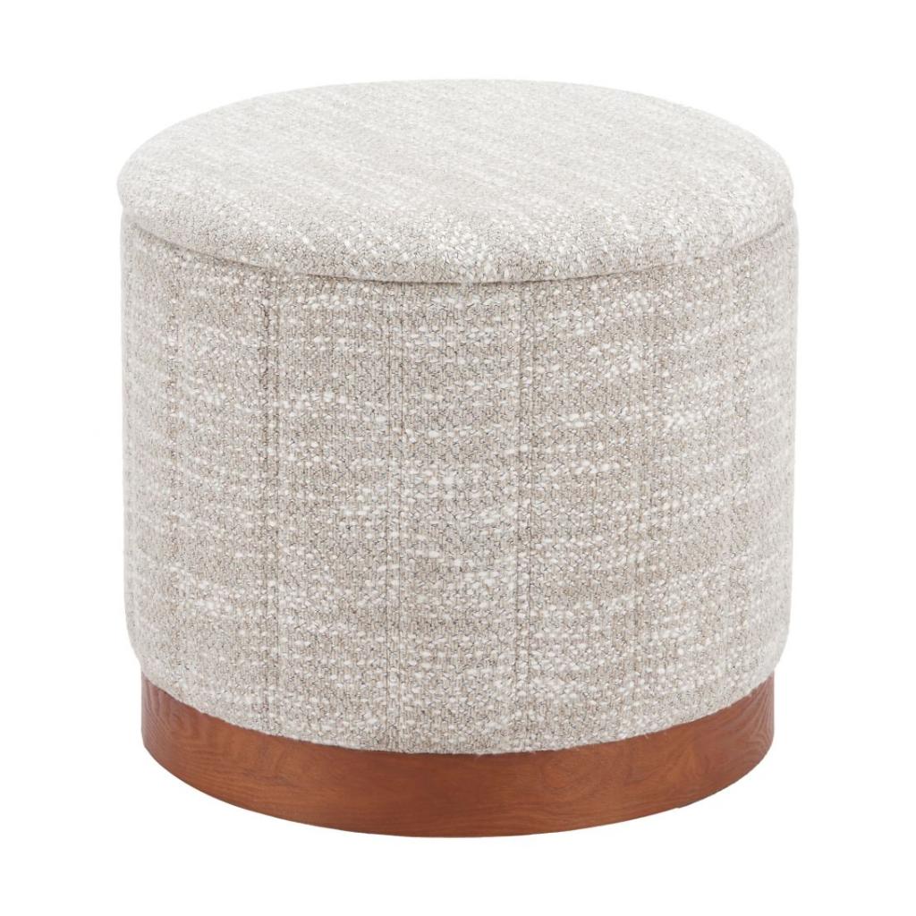 Fije Textured Fabric Storage Ottoman