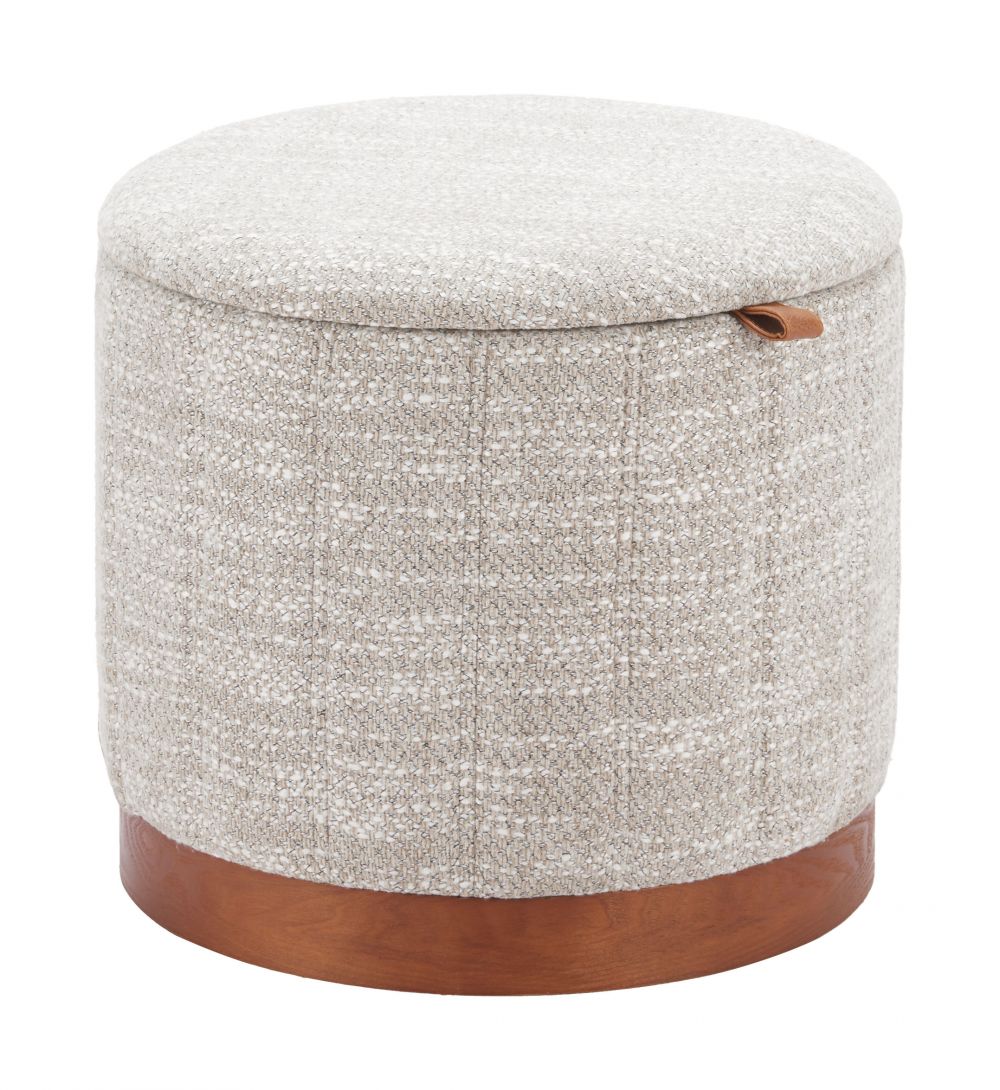 Fije Textured Fabric Storage Ottoman